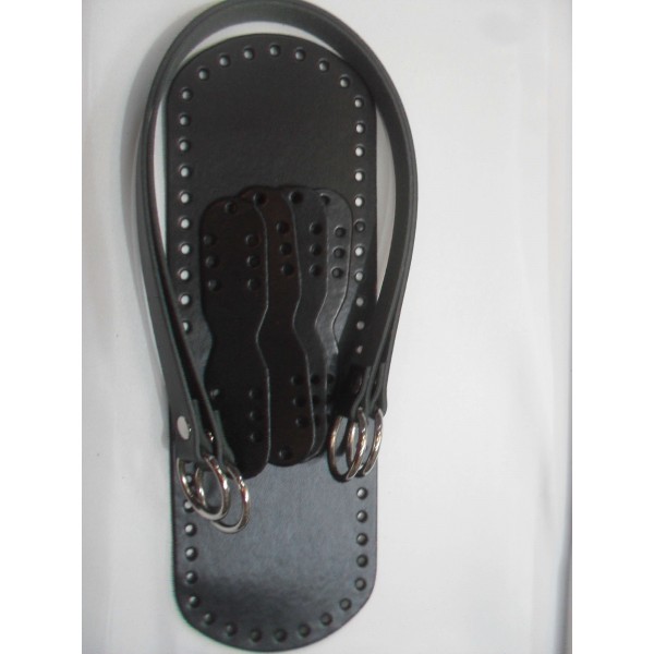 SET MANICI E FONDO PER BORSA ECOPELLE TRACOLLA 52 CM. FONDO 30X10 CM VARI COLORI