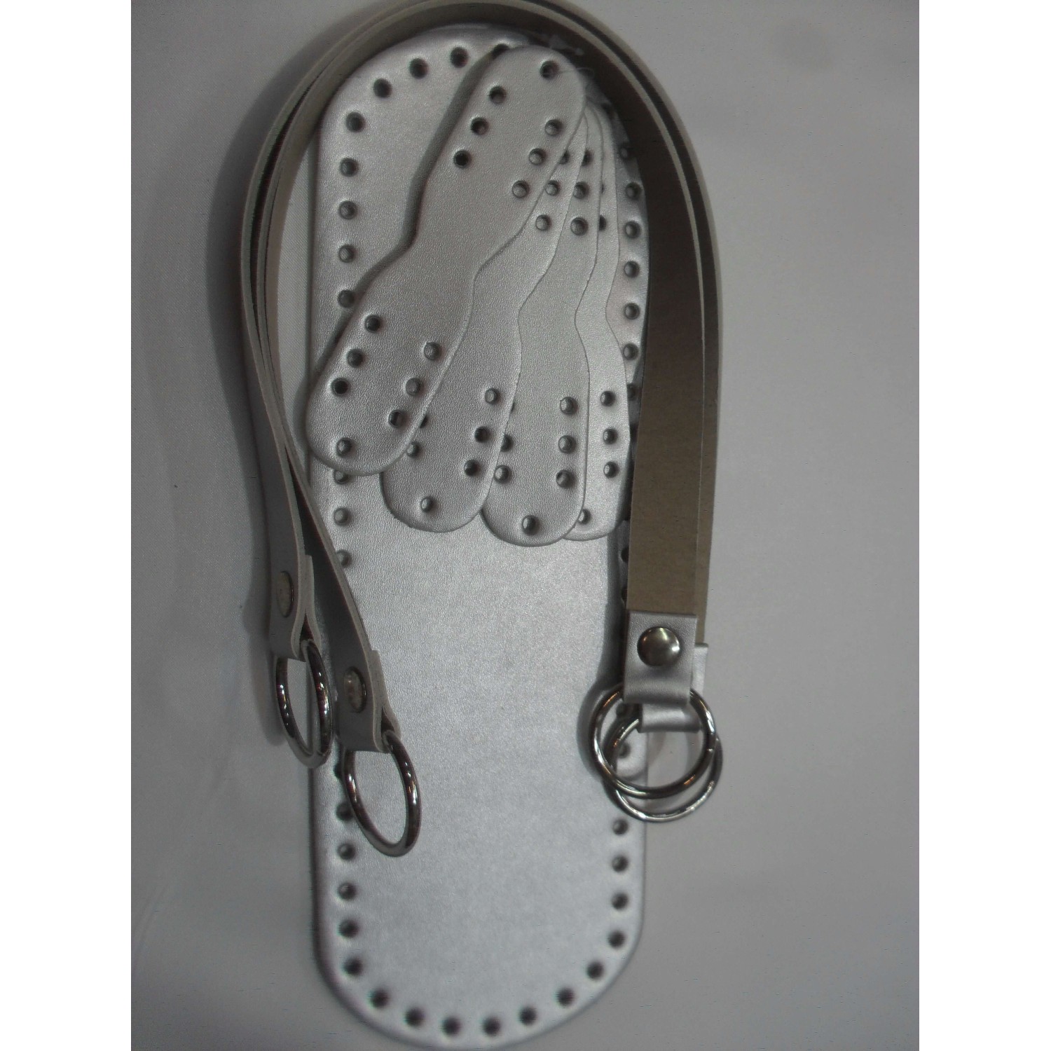 SET MANICI E FONDO PER BORSA ECOPELLE TRACOLLA 52 CM. FONDO 30X10 CM VARI COLORI