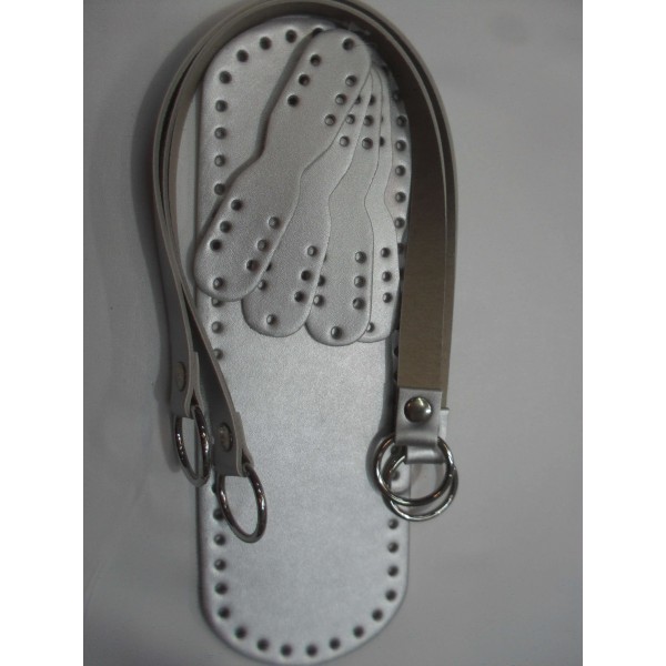 SET MANICI E FONDO PER BORSA ECOPELLE TRACOLLA 52 CM. FONDO 30X10 CM VARI COLORI