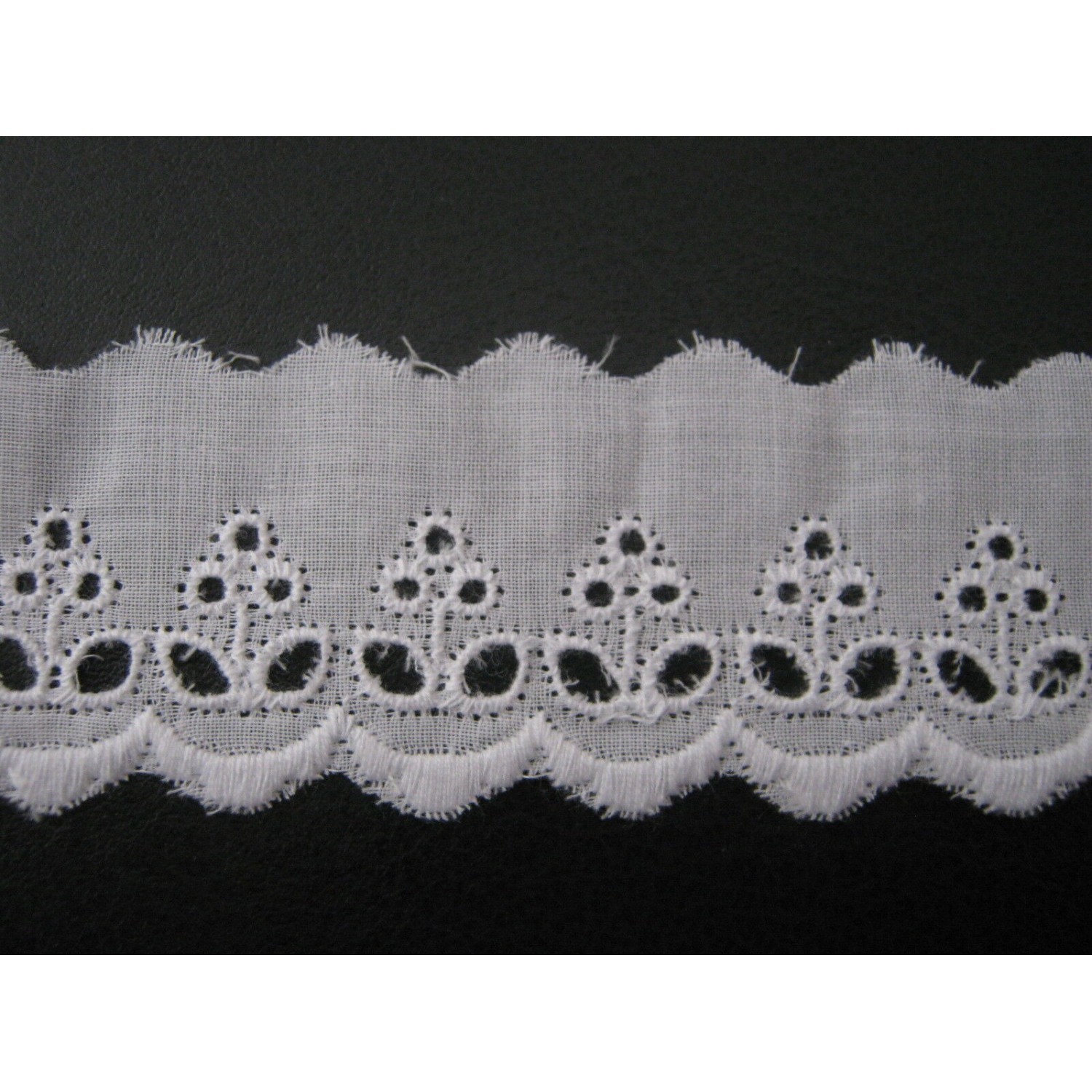 PEZZA 13,80 mt SAN GALLO MADE IN ITALY RICAMO SU BATISTA DI COTONE 100% H. 3 CM.