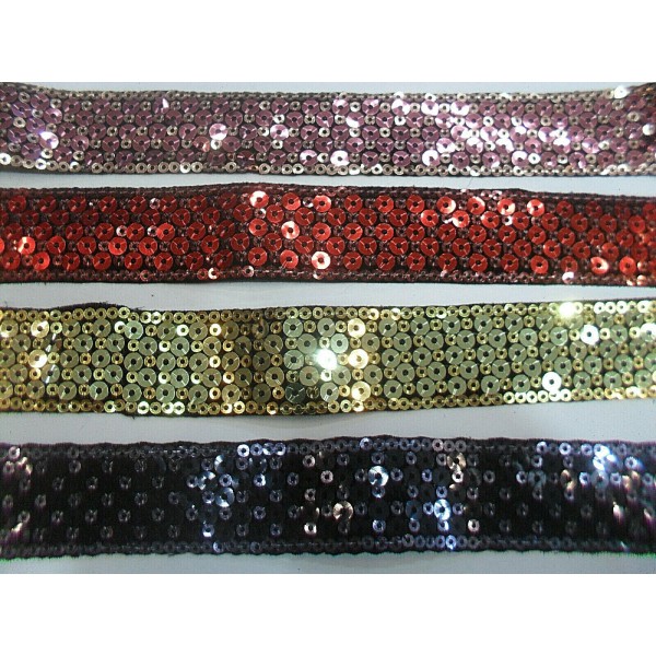 PASSAMANERIA MODA BORDURA PAILLETTES ALTEZZA CIRCA 30 mm. 1 METRO