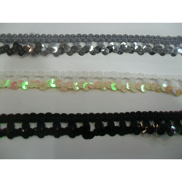 PASSAMANERIA MODA BORDURA PAILLETTES ALTEZZA CIRCA 14 mm. 1 METRO