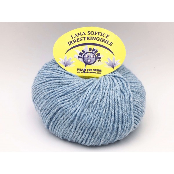 Gomitolo lana soffice tre sfere 50% lana 50% acrilico +- 115 mt. ferri o uncinetto 4/5