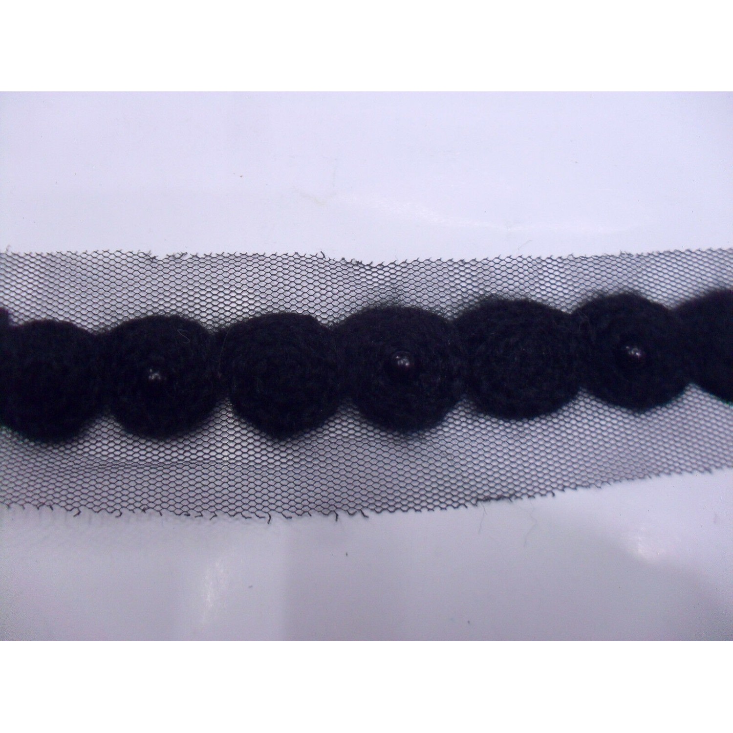 PASSAMANERIA IN LANA CON PERLE H. 22 mm. TAGLIO DA 1 METRO