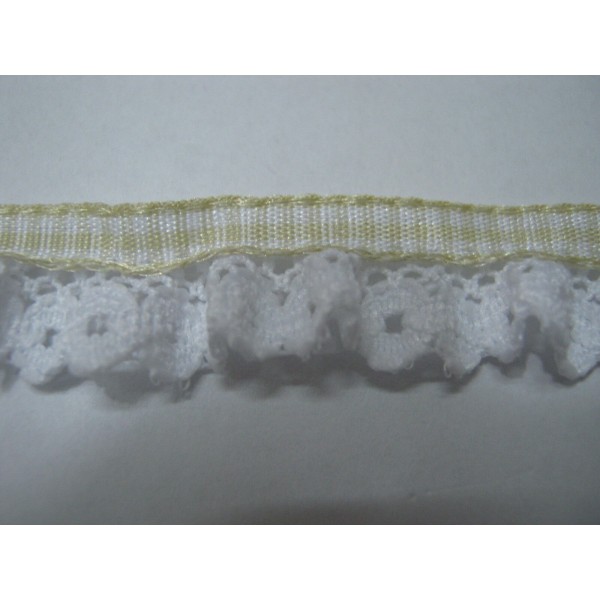 PASSAMANERIA CON NASTRO VICHY PIU' MERLETTO FILET A ROUCHES ALTEZZA 1,4 cm.